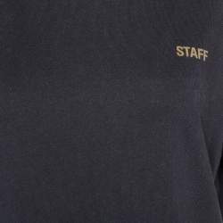 Vetements Charcoal Grey Staff Printed Cotton Knit T-Shirt S