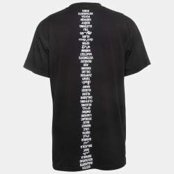 Vetements Black Languages Print Cotton Crew Neck Half Sleeve T-Shirt XS