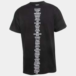 Vetements Black Languages Print Cotton Crew Neck Half Sleeve T-Shirt XS