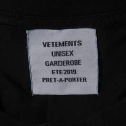 Vetements Black Languages Print Cotton Crew Neck Half Sleeve T-Shirt XS