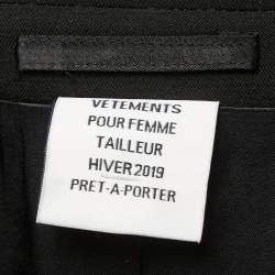 Pre Owned Vetements Black Crepe Single Breasted Oversized Blazer S