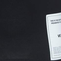 Pre Owned Vetements Black Cotton Logo Patch Inside-Out Long Sleeve T-Shirt S