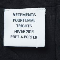 Pre Owned Vetements Black Cotton Logo Patch Inside-Out Long Sleeve T-Shirt S