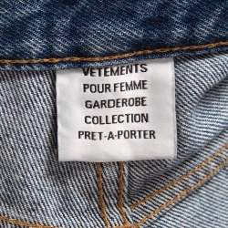 Pre Owned Vetements Blue All-Over Print Washed Denim Jeans S Waist 27"