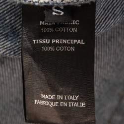 Pre Owned Vetements Blue All-Over Print Washed Denim Jeans S Waist 27"