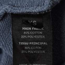 Pre Owned Vetements Blue Print Cotton Blend Hooded Sweatshirt XS