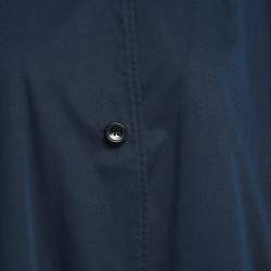 Pre Owned Vetements Navy Blue Gabardine Scarf Trench Coat XS