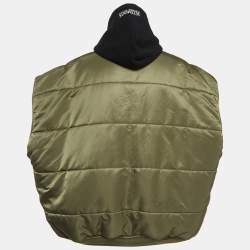 Pre Owned Vetements Green/Black Synthetic Reversible Oversized Puffer Vest XS 