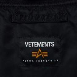 Pre Owned Vetements Green/Black Synthetic Reversible Oversized Puffer Vest XS 