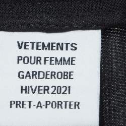 Pre Owned Vetements Black Wool Blend High Slit Plisse Maxi Skirt M