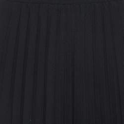 Pre Owned Vetements Black Wool Blend High Slit Plisse Maxi Skirt M