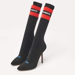 Vetements Black Fabric Sock Runner Ankle Length Boots Size 39