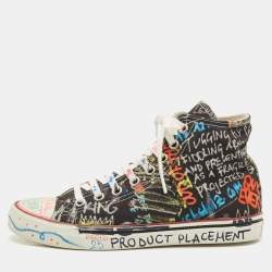 Vetements Multicolor Canvas Graffiti High Top Sneakers Size 39