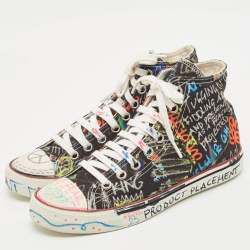 Vetements Multicolor Canvas Graffiti High Top Sneakers Size 39