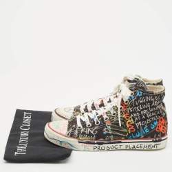 Vetements Multicolor Canvas Graffiti High Top Sneakers Size 39