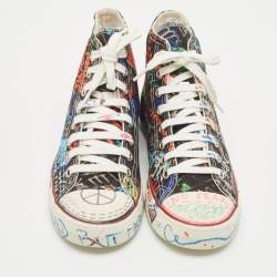 Vetements Multicolor Canvas Graffiti High Top Sneakers Size 39