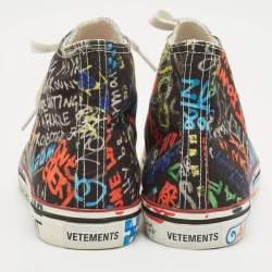 Vetements Multicolor Canvas Graffiti High Top Sneakers Size 39