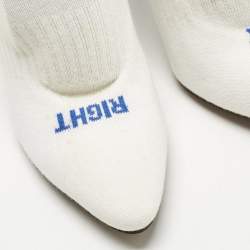 Pre Owned Vetements White Knit Fabric Striped Sock Boots Size 39