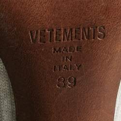 Pre Owned Vetements White Knit Fabric Striped Sock Boots Size 39