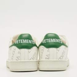 Pre Owned Vetements White Perforated Leather Low Top Sneakers Size 35