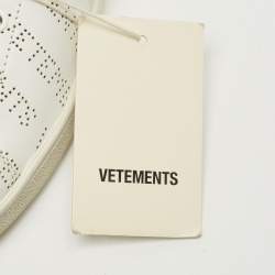 Pre Owned Vetements White Perforated Leather Low Top Sneakers Size 35