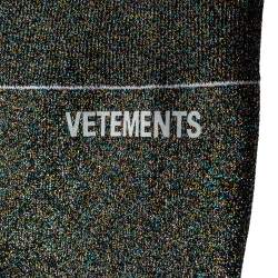 Pre Owned Vetements Metallic Multicolor Lurex Knit Thigh High Socks Boots Size 41