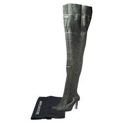 Pre Owned Vetements Metallic Multicolor Lurex Knit Thigh High Socks Boots Size 41