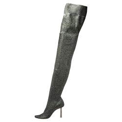 Pre Owned Vetements Metallic Multicolor Lurex Knit Thigh High Socks Boots Size 41