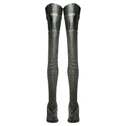 Pre Owned Vetements Metallic Multicolor Lurex Knit Thigh High Socks Boots Size 41