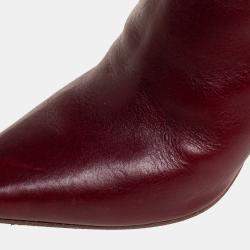 Vetements Burgundy Leather Reflector Ankle Boots Size 40