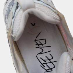 Vetements x Reebok White Doodle Print Fabric And Mesh Instapump Fury Low Top Sneakers Size 39