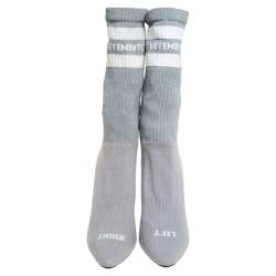 Vetements Grey Knit Fabric Reflective Sock Boots Size 36