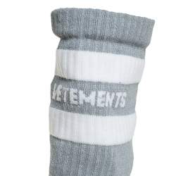 Vetements Grey Knit Fabric Reflective Sock Boots Size 36