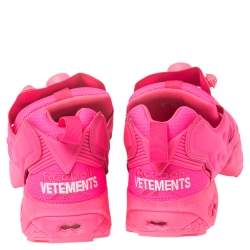 Pre Owned Vetements x Reebok Fluorescent Pink Nylon And Fabric Instapump Fury Sneakers Size 38.5