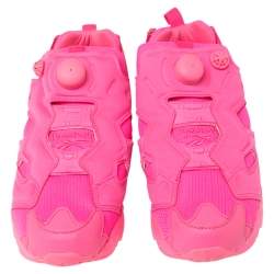 Pre Owned Vetements x Reebok Fluorescent Pink Nylon And Fabric Instapump Fury Sneakers Size 38.5