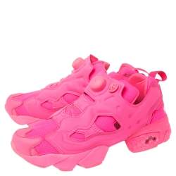 Pre Owned Vetements x Reebok Fluorescent Pink Nylon And Fabric Instapump Fury Sneakers Size 38.5