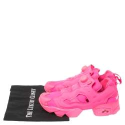Pre Owned Vetements x Reebok Fluorescent Pink Nylon And Fabric Instapump Fury Sneakers Size 38.5