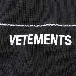 Pre Owned Vetements Black Knit Fabric Reflective Sock Boots Size 39