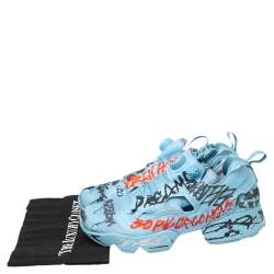Pre Owned Vetements x Reebok Fluorescent Blue Nylon And Fabric Instapump Fury Sneakers Size 39