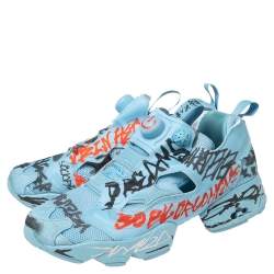 Pre Owned Vetements x Reebok Fluorescent Blue Nylon And Fabric Instapump Fury Sneakers Size 39