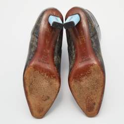 Pre Owned Vetements Black Leather Gypsy Blue Highlighter Heel Ankle Boots Size 39