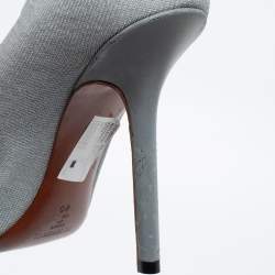 Pre Owned Vetements Grey Stretch Fabric Thigh High Reflective Boots Size 40