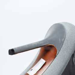 Pre Owned Vetements Grey Stretch Fabric Thigh High Reflective Boots Size 40