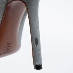 Pre Owned Vetements Grey Stretch Fabric Thigh High Reflective Boots Size 40