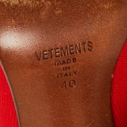 Pre Owned Vetements Red Knit Fabric Sock Ankle Boots Size 40