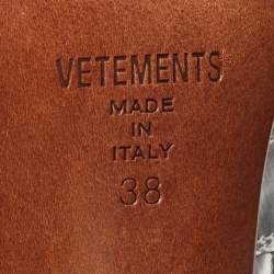 Pre Owned Vetements Silver Leather Ankle Boots Size 38