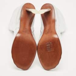 Pre Owned Vetements Silver Leather Ankle Boots Size 38