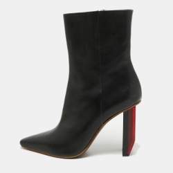 Pre Owned Vetements Black Leather Ankle Boots Size 40