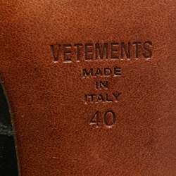 Pre Owned Vetements Black Leather Ankle Boots Size 40