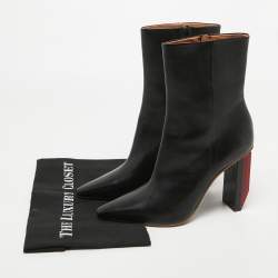 Pre Owned Vetements Black Leather Ankle Boots Size 40